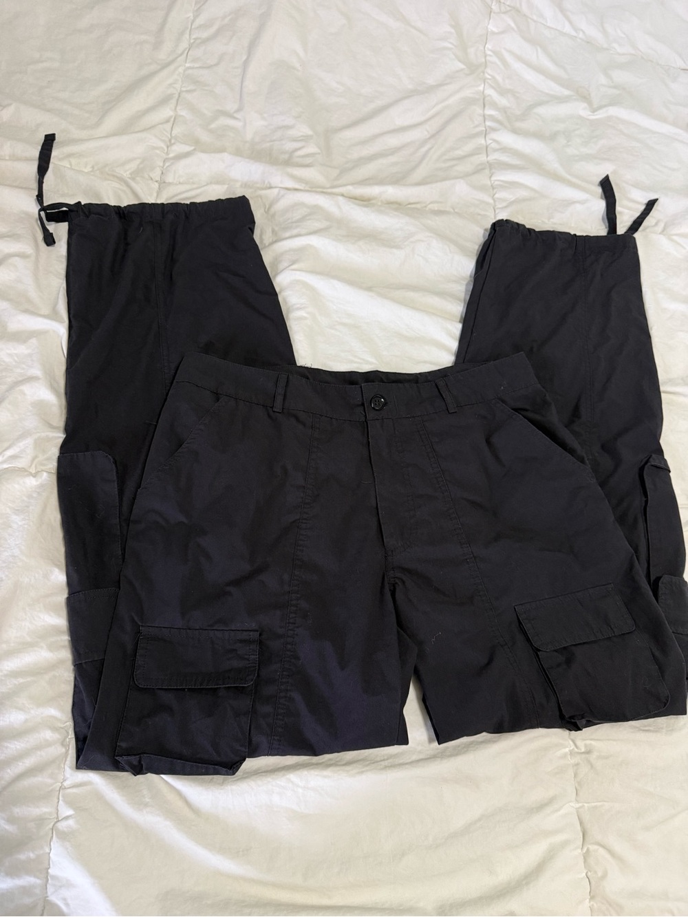 Harper Black womens Cargo Pants with Adjustable Ankles